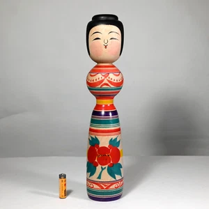 Master YOSHIKI SATO Kokeshi TSUGARU Scuola Giappone anni 90 - X-Large 15" (K442A) - Foto 1 di 24