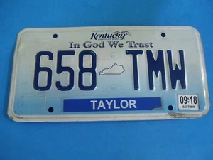 KENTUCKY LICENSE PLATE USED GOOD CONDITION SEPTEMBER 2018 658 TMW - Picture 1 of 1