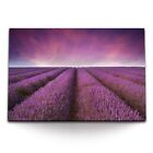 120x80cm Wandbild auf Leinwand Lavendelfeld Lavendel Lila Violett Horizont Himme