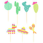 42 Alpaca & Cactus Cake Toppers Cupcake Picks For Party Decoration