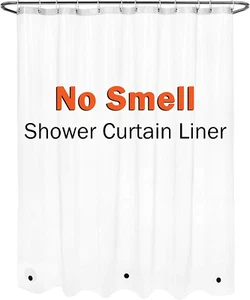 Shower Curtain Liner with Magnets, Clear Plastic Shower Curtain for Bathroom, Wa - Picture 1 of 12