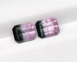 2.45-Cts Natural Bi Color Afghani Tourmaline Pairs Faceted Loose Gemstone - Picture 1 of 7