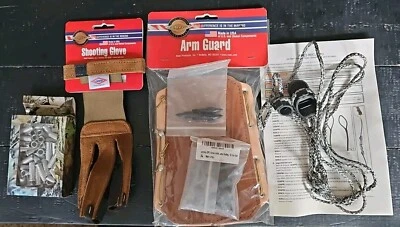 Archery Shooting Glove, Tan/Suede, Arm Guard Plus More. Medium. See Photos (F92) - Image 1 of 4