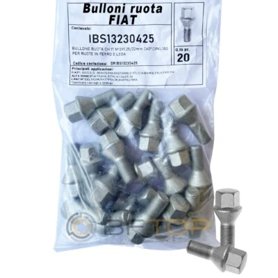 Bulloni ruota FIAT per cerchi In lega o in ferro originali KIT 20 pz. - Immagine 1 di 2