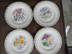 4 Thomson Floral Garden 7.5" Salad Plates EUC 4 Different Design - Picture 1 of 4