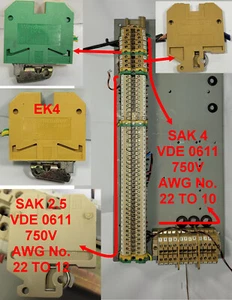 Lotto di 65 morsettiere Weidmuller VDE 0611 750V, 18 SAK 4 & 43 SAK 2.5 & 4 EK4 - Foto 1 di 24