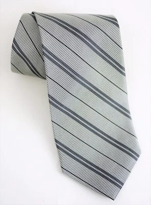 Corbata de seda para hombre JOS.A.BANK - Corbata de cuello a rayas diagonales grises - Ancho clásico 60" Foto 1 de 4