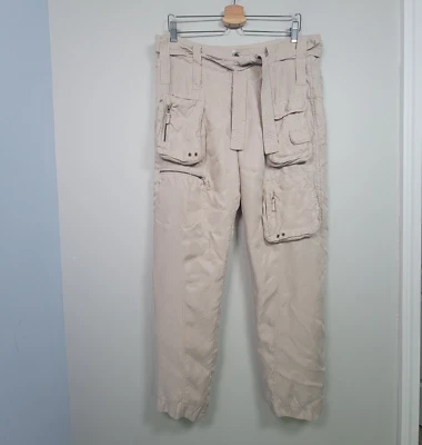 Pantalones cargo Pete & Greta Johnny Was 8 Hailey beige neutro con cinturón Foto 1 de 4