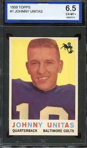 1959 TOPPS #1 JOHNNY UNITAS ISA 6.5 COLTS HOF NICELY CENTERED *ADT4883 - Picture 1 of 2