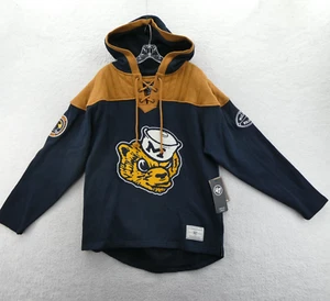 Michigan Wolverines Hoodie Mens Medium '47 Brand Superior Lacer Sweatshirt Retro - Picture 1 of 12