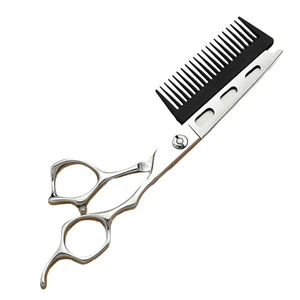 Speed Cut Scissor & Comb Combo - Japanese 440c with Punctured Design - Picture 1 of 4