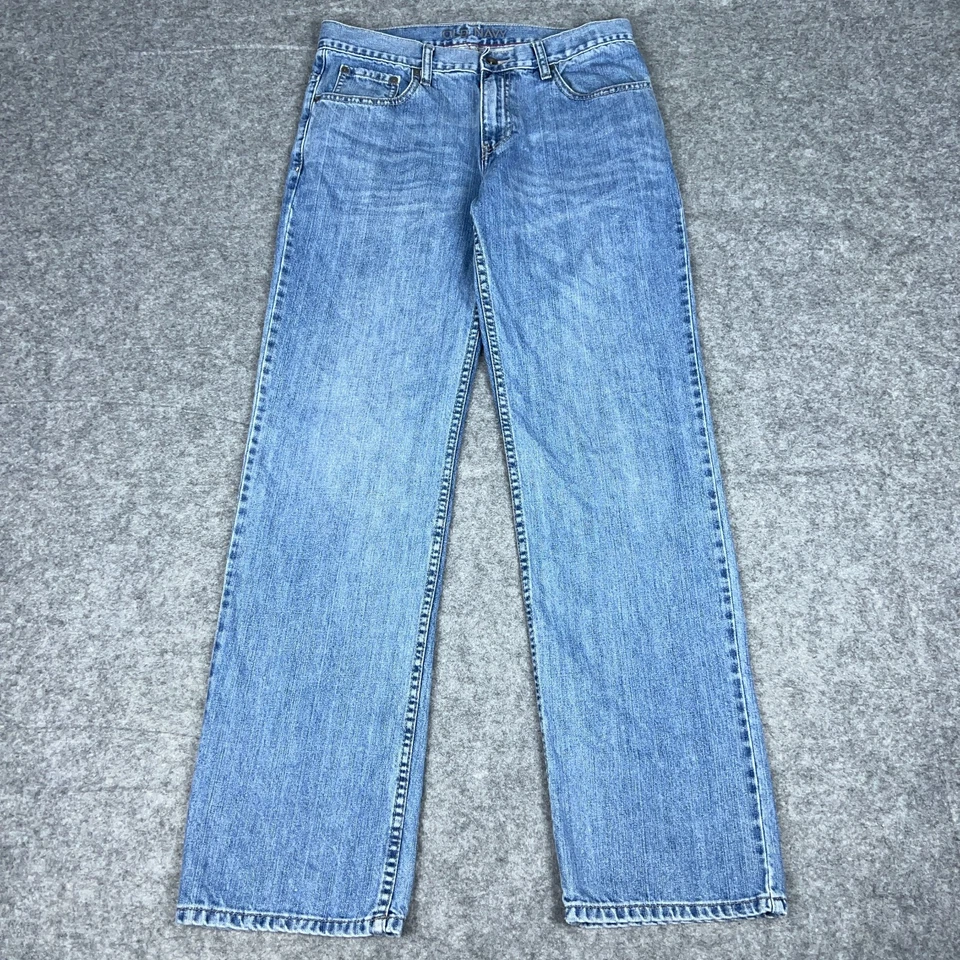 VTG Old Navy Jeans Mens 32x34 Light Blue Straight Leg Cotton 90s Skate Y2K - Image 1 of 4