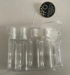7-pack Travel Bottle Set In Clear Bag For Cosmetics/Spray/Screw Top/ Tub/Funnel - Picture 1 of 8