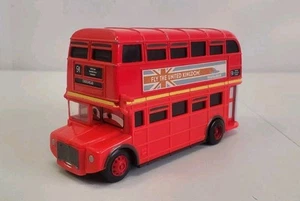 Disney Pixar Cars 2 Topper Deckington Londra autobus a due piani pressofuso rosso - Foto 1 di 6