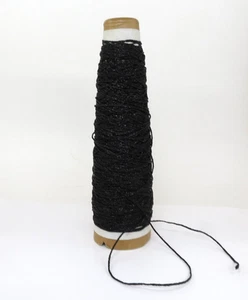 Kreinik Metallic Thread for Stitching Black #005 - #24 Braid 50M Cone - Picture 1 of 4