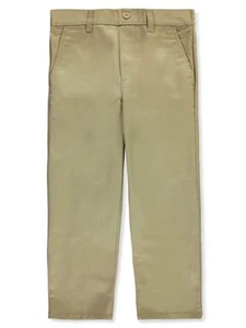 French Toast Boys’ Flat Front Wrinkle No More Relaxed Fit Pants Color: khaki - Picture 1 of 6