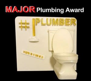 #1 PLUMBER AWARD - FOR THE MAN WHO IS NUMBER 1 IN NUMBER 2 - (WORLD'S BEST) - Picture 1 of 13