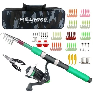 Telescopic Fishing Rod Reel Combo Portable Ultralight Spinning Pole Reel with... - Picture 1 of 7