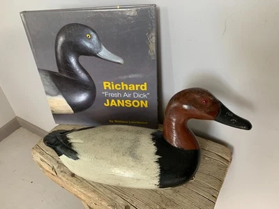 RICHARD (FAD) JANSON CANVASBACK DRAKE DECOY/WOOD/HUNTING - Image 1 of 4