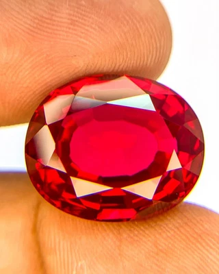 PIGEON BLOOD RED 26.30 CT PERFECT RUBY CORUNDUM OVAL GEMSTONE CHRISTMAS GIFT - Image 1 of 3