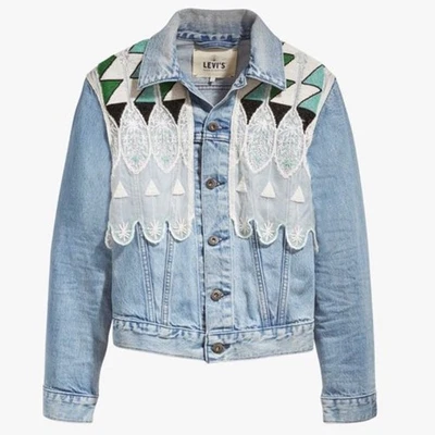 Chaqueta de mezclilla Levi's hecha y hecha a mano talla S encaje con cuentas japonés Australia Foto 1 de 4