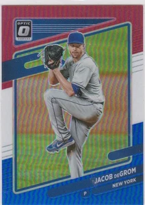 2021 Panini Donruss Optic Jacob deGrom /199 Red White Blue #160 Mets, Rangers - Picture 1 of 2