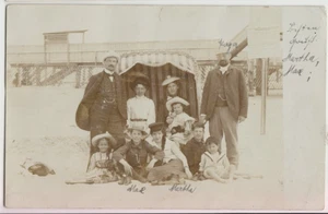 Vintage Real Photo Postcard 1920s -Family Beach Photo - Bathing Suits - Picture 1 of 2