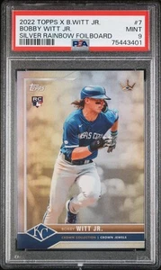 2022 Topps X Crown Collection Jewel #7 Bobby Witt Jr Silver Rainbow /99 PSA 9 RC - Foto 1 di 2