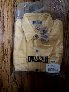 NIB MENS DELUTH TRADING CO LRG REG CHAMOIS SHIRT Yellow Beige - Picture 1 of 2