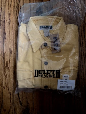 NIB MENS DELUTH TRADING CO LRG REG CHAMOIS SHIRT Yellow Beige - Image 1 of 2