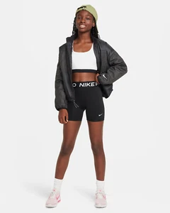 Nike Girl’s Pro Compression Shorts Black DA1033-010 Size M - Picture 1 of 5