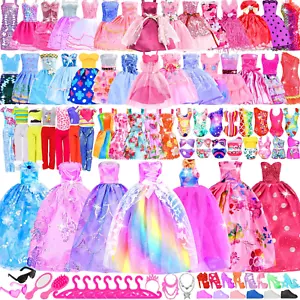71PCS Clothes Doll Fashion Wear Clothing Outfits Dress up Gown Shoes Lot - Picture 1 of 12