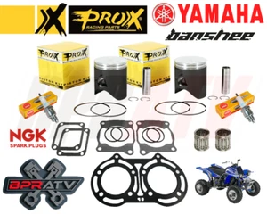 Yamaha Banshee YFZ 350 64.25mm Pro X Pistons Set Top End Gaskets Pin Bearing NGK - Picture 1 of 21