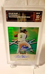 2013 Kyle Schwarber Leaf Valiant KS1 Auto Green Prismatic RC GMA GEM MINT 10!!! - Picture 1 of 4