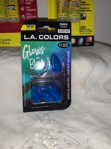 NEW L.A. Colors PUMPED Glows in Black Light Nail Tips w/ BONUS super glue-ALMOND - Picture 1 of 5
