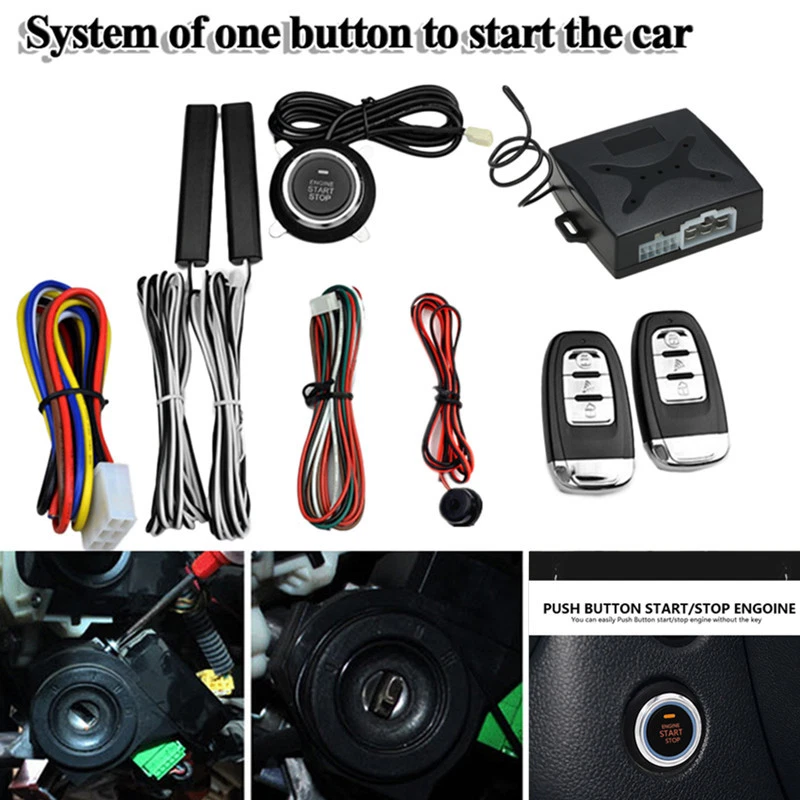 Car Keyless Entry Push Button Engine Ignition Start Stop Remote Engine System - Image 1 of 4