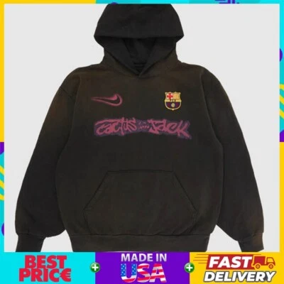 ¡REIMPRESIÓN! Sudadera con capucha unisex con logotipo Travis Scott Barcelona Cactus Jack 2025 Foto 1 de 4