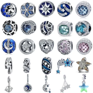 New 925 Sterling Silver Dazzling Star & Night Sky Starry Charm Pendant Jewelry - Picture 1 of 119