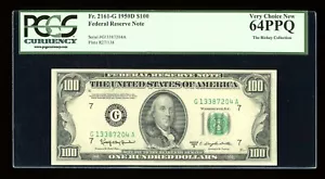DBR 1950-D $100 FRN Chicago Fr. 2161-G PCGS 64 PPQ Serial G13387204A - Picture 1 of 2