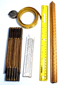 Vintage Rulers Tape Measure Slide Scale Collection 6 - Picture 1 of 10