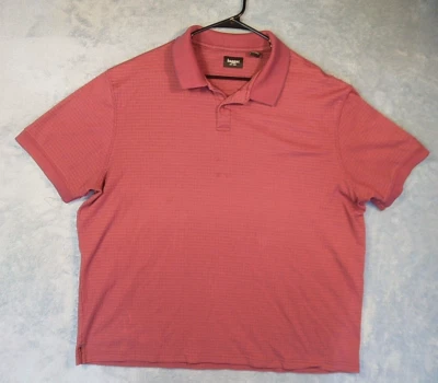 Haggar Mens Short Sleeve Collared Polo Shirt Red Checkered Size XXL - Image 1 of 4