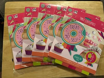 5-Amscan CELEBRATION BIRTHDAY PARTY DONUT CACTUS TABLE CENTERPIECE DECORATION - Image 1 of 4