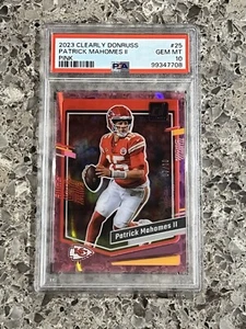Patrick Mahomes II 2023 Clearly Donruss FOTL Pink Prizm #’d/10 PSA 10 GEMA COMO NUEVO - Imagen 1 de 2