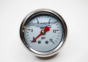 FUEL PRESSURE GAUGE 0-15 PSI 1.5" Liquid filled,1/8" NPT, LIFETIME WARRANTY USA! - Picture 1 of 10