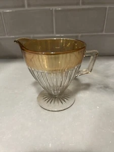 20er Jahre Orange Karneval Glas Milchkännchen - Economy Glass Co. - Bild 1 von 4