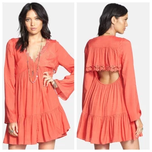Free People Gentle Dreamer Vestido para Mujer S Recorte Crochet Encaje Boho Manga de Campana - Imagen 1 de 8