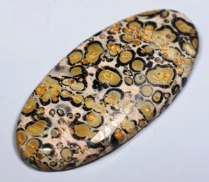 31 Ct PELLE DI LEOPARDO NATURALE DIASPRO OVALE CABOCHON PIETRA PREZIOSA NON TRATTATA BG-28 - Foto 1 di 5