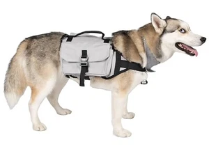 Mountain Hound Dog Backpack with Mesh Lining & Side Pockets for Large Dogs/ Gray - Picture 1 of 6