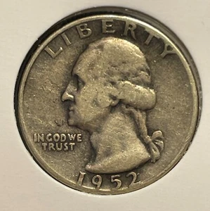 USA 1/4$ 1952 Washington Silver Quarter KM#164 Philadelphia .900Ag aVF- B1513 - Picture 1 of 8