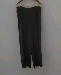 Women's Plus Pants 18 Black Pleated Suit Dress Pants Wide Leg Drapers & Damons - Picture 1 of 6